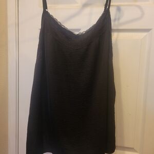 CAbi Black Lace Detail Top, Size XL